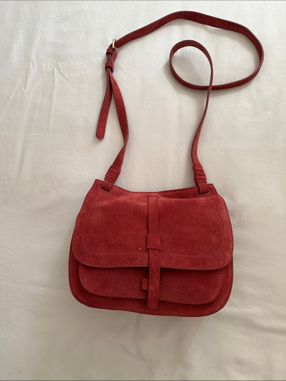 Nordstrom Red Suede Crossbody Bag